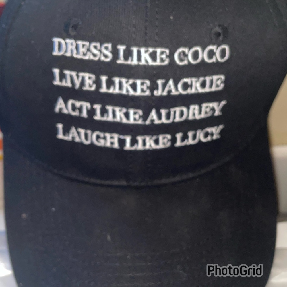 One size fits all black hat , adjustable band in the back